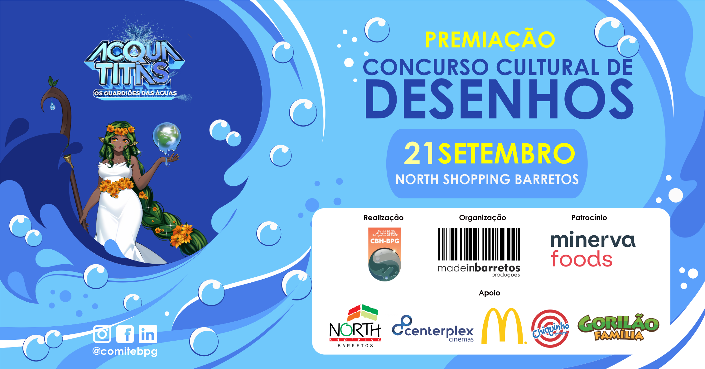 Concurso Cultural de Desenhos Acqua Titãs tem nova data para premiação