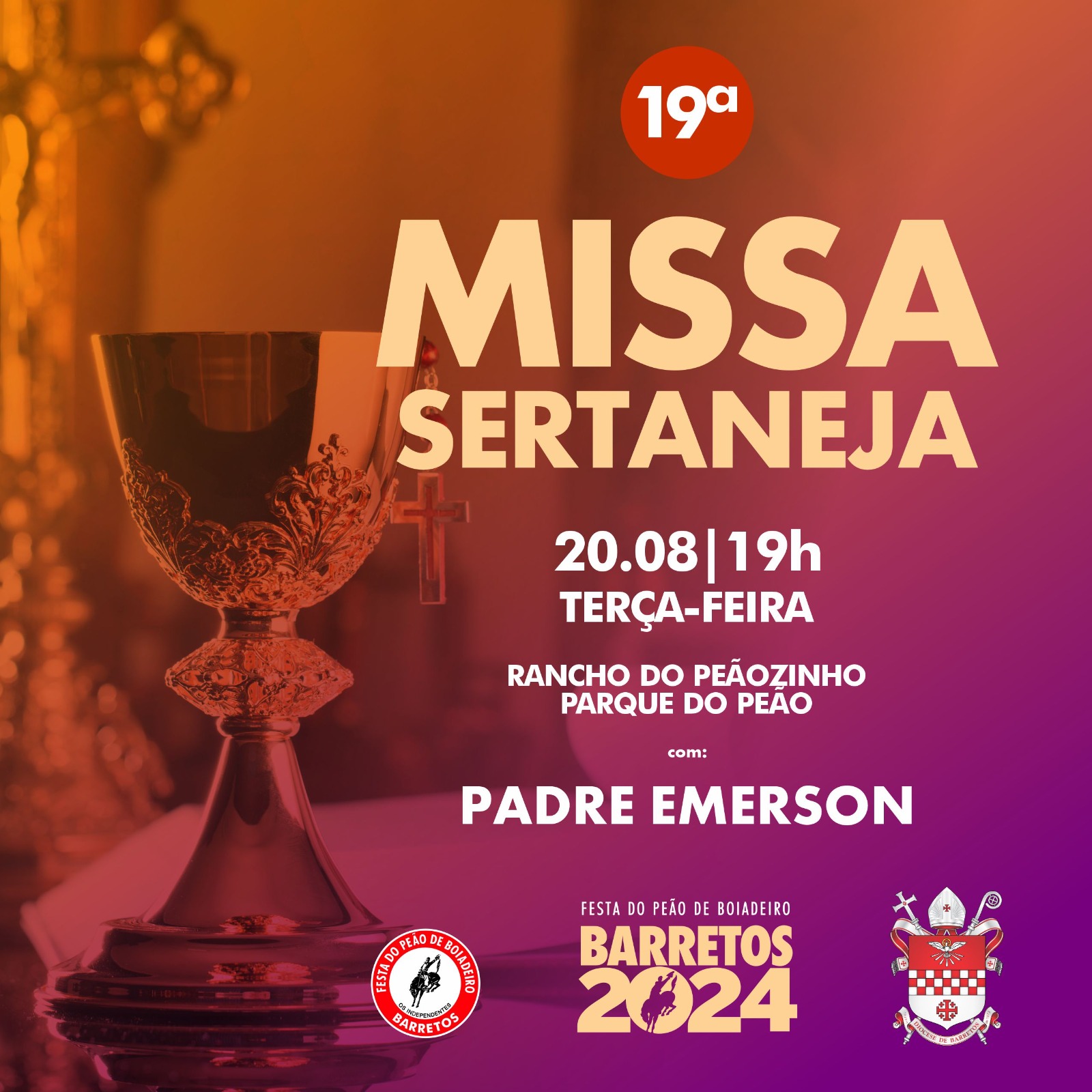 Rancho do Peãozinho recebe 19ª Edição Missa Sertaneja na Festa do Peão de Barretos