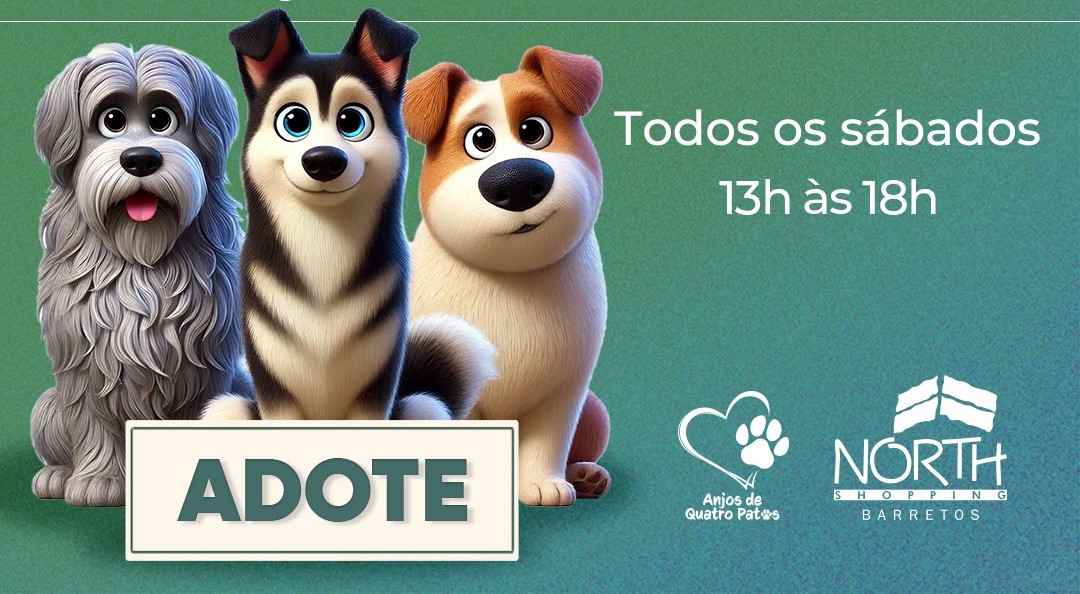 Feira de adoção de pets em todos os sábados de outubro no North Shopping Barretos