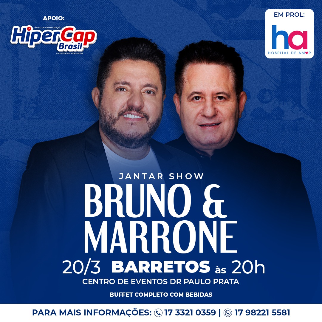 Hospital de Amor anuncia jantar show beneficente com Bruno & Marrone